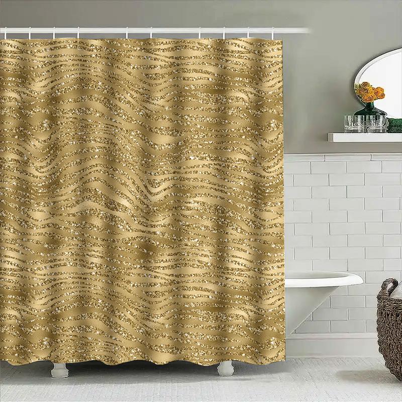 Cortină de duș luxoasă aurie cu sclipici strălucitor: Îmbunătățiți Decorul Băii Dumneavoastră Astăzi