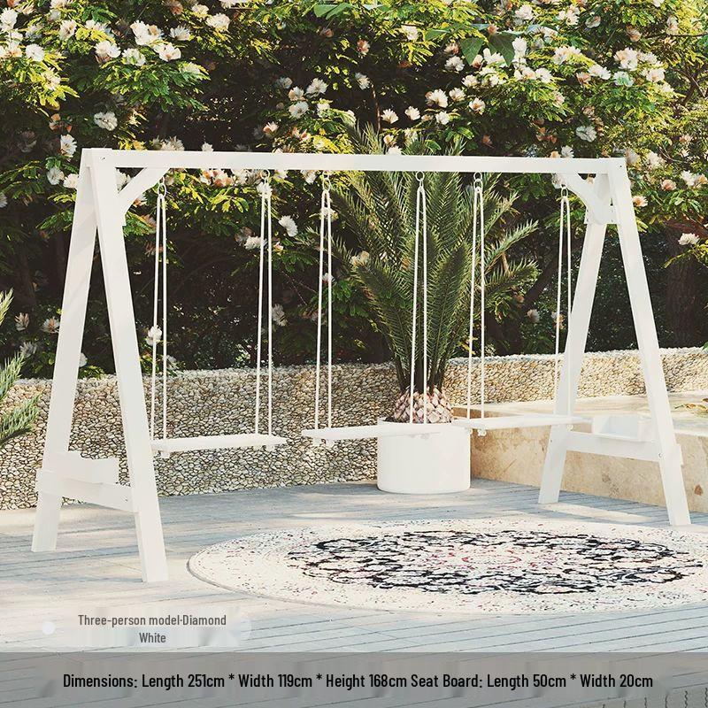 Outdoor Solid Wood Garden Swing Chair