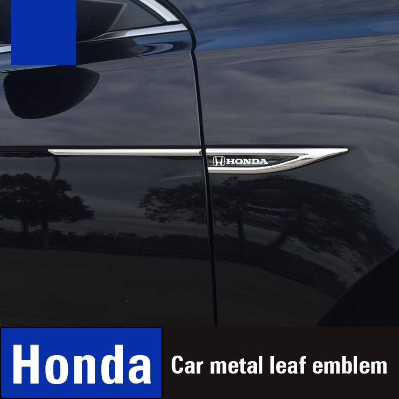 Honda Metal Stickers 2Pcs Car Body Decoration Stickers For Honda Civic Accord Fit Jazz Pilot CRV Odyssey Passport City Shuttle