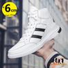 Sneakers Men Elevator Shoes Height Boots  Man Increase Insole 6Cm  Women Girl Leather Boots