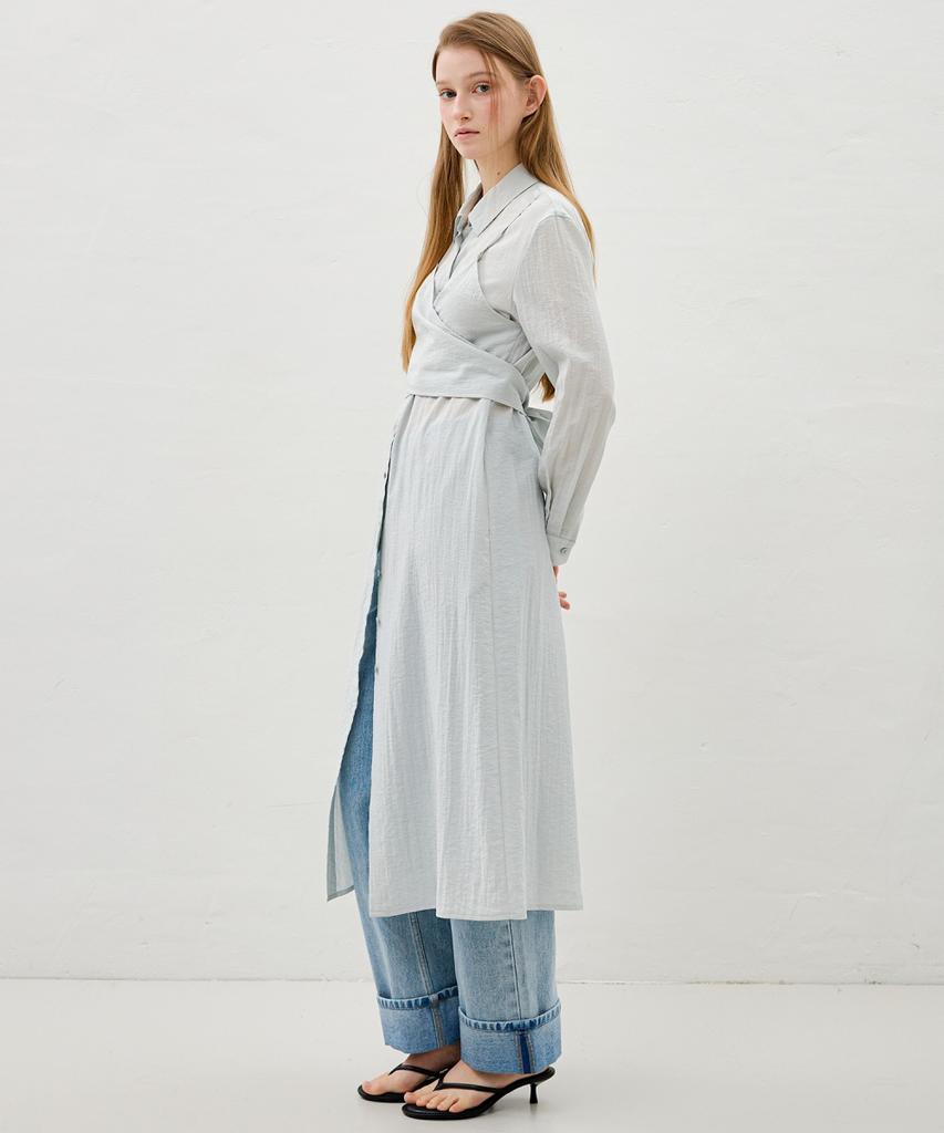 Ollibeudeollibeu Bustier Layered Shirt Dress Oe6Mo3030