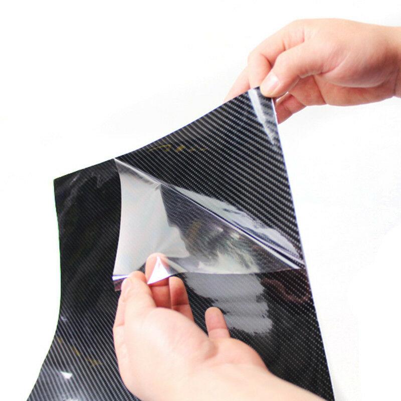 Black 5D Carbon Fiber Shiny Glossy Vehicle Door Handles Vinyl Wrap Sticker Decal