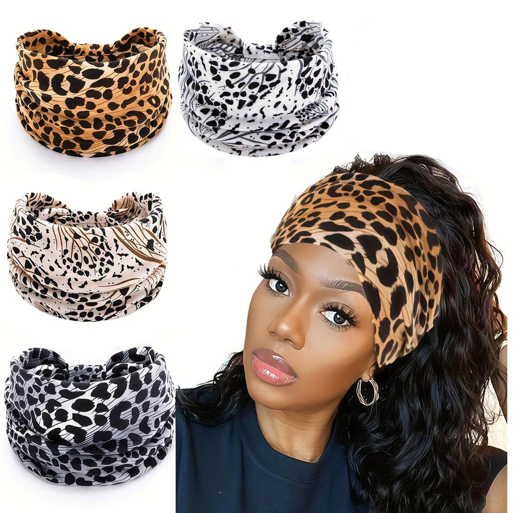 Bohemian Print Yoga Headband - Wide, Sweat-Absorbing Headscarf