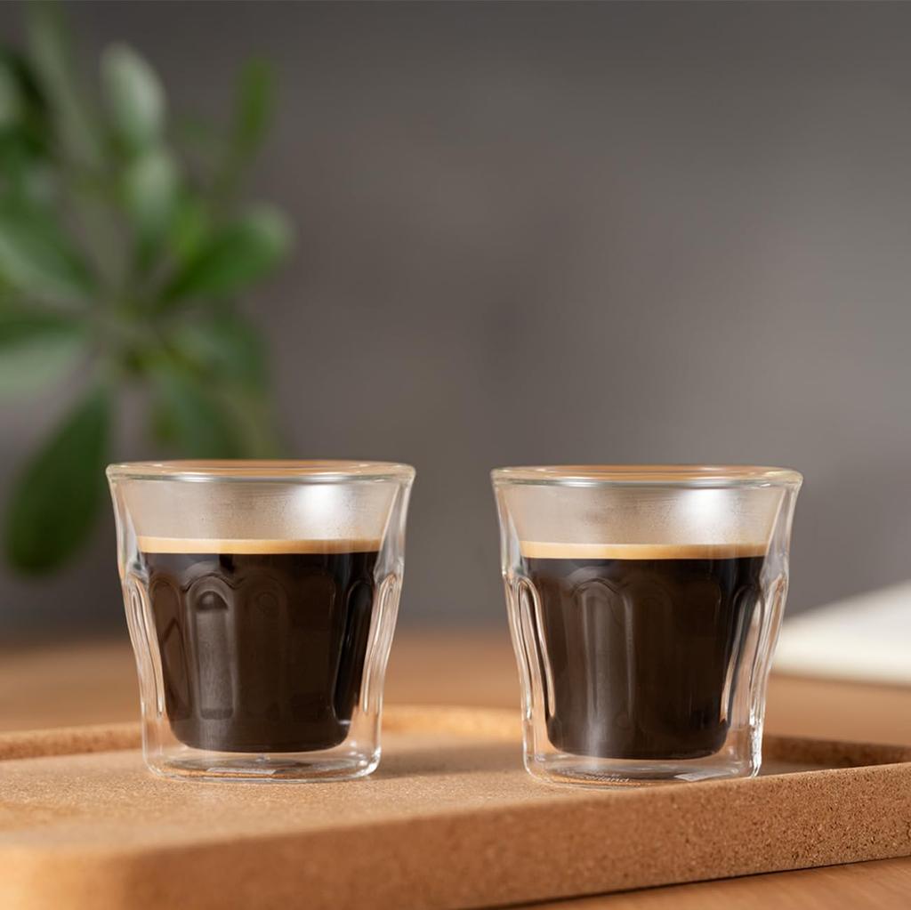 BODUM® COPENHAGEN Double-Walled Glasses (90ml, Set of 2) - Insulated, Heat-Resistant Glass, Microwave, Oven, Dishwasher, and Freezer Safe. [Authentic