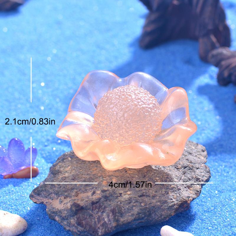 Marine Luminous Coral Micro Landscape Ornaments Glowing Coral Oyster Diy Desktop Fish Tank Aquarium Decor Toys Dollhouse Model