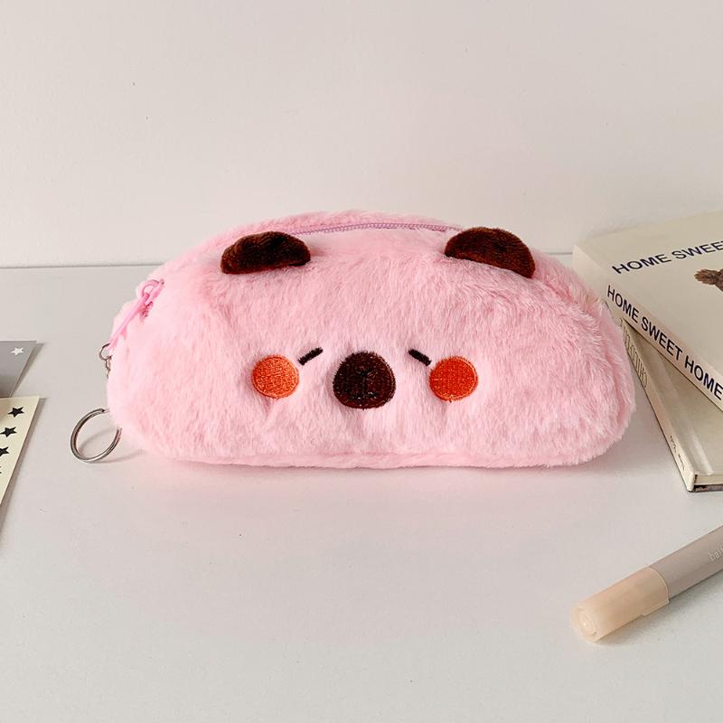 Cartoon Capybara Pen Bag Cute Pencil Case For Junior High School Students Desktop Storage Makeup Bag
