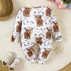 Infant Baby Lovely Cow & Floral Print Casual Long Sleeve Romper