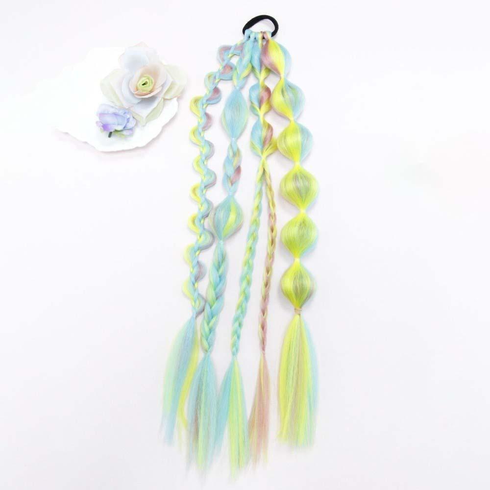 Multi-Color Lantern Bubble Twist Braid Long Gradient Hair Wrap  Music Festival