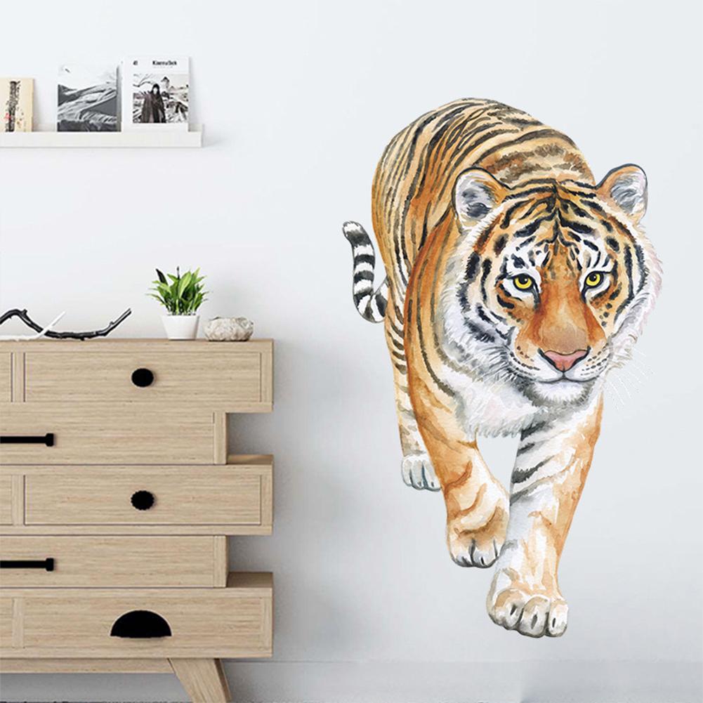 Tiger Print Wall Sticker Bedroom Kindergarten Entrance Wall Background Decoration
