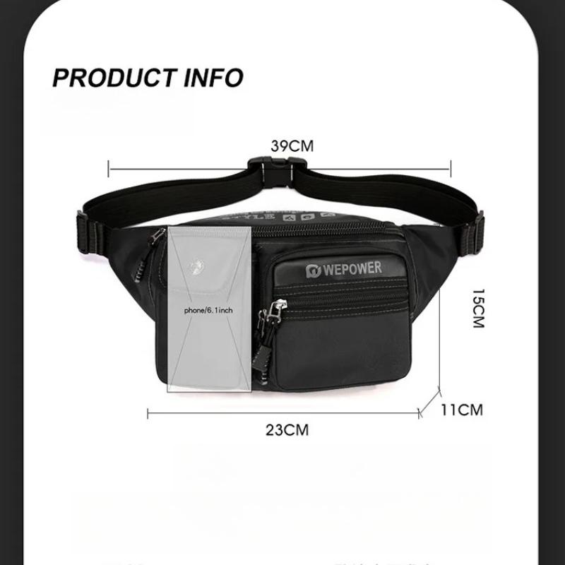 Men's Outdoor Sports Handbag Waterproof Multi-functional Chest Bag Travel Shoulder Bag Portable Waist Pack Crossbody