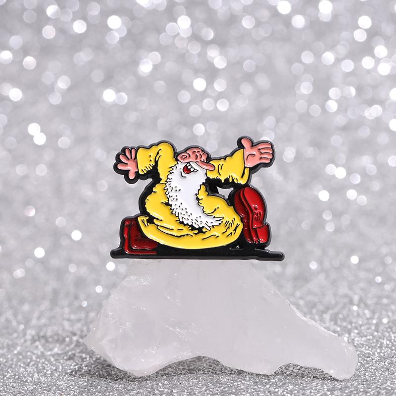 Cartoon Anime Characters Enamel Pins Custom White Beard Old Man Brooches Lapel Badges Funny Jewelry Gift for Friends