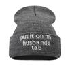 New letter embroidery brimless stacking hat men's and women's simple versatile ear protection knitted hat couple wool hat