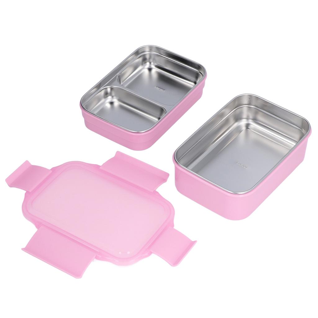 Elektrische Lunchbox aus Edelstahl 304, doppelwandig isolierte Lunchbox mit Fächern für das Büro