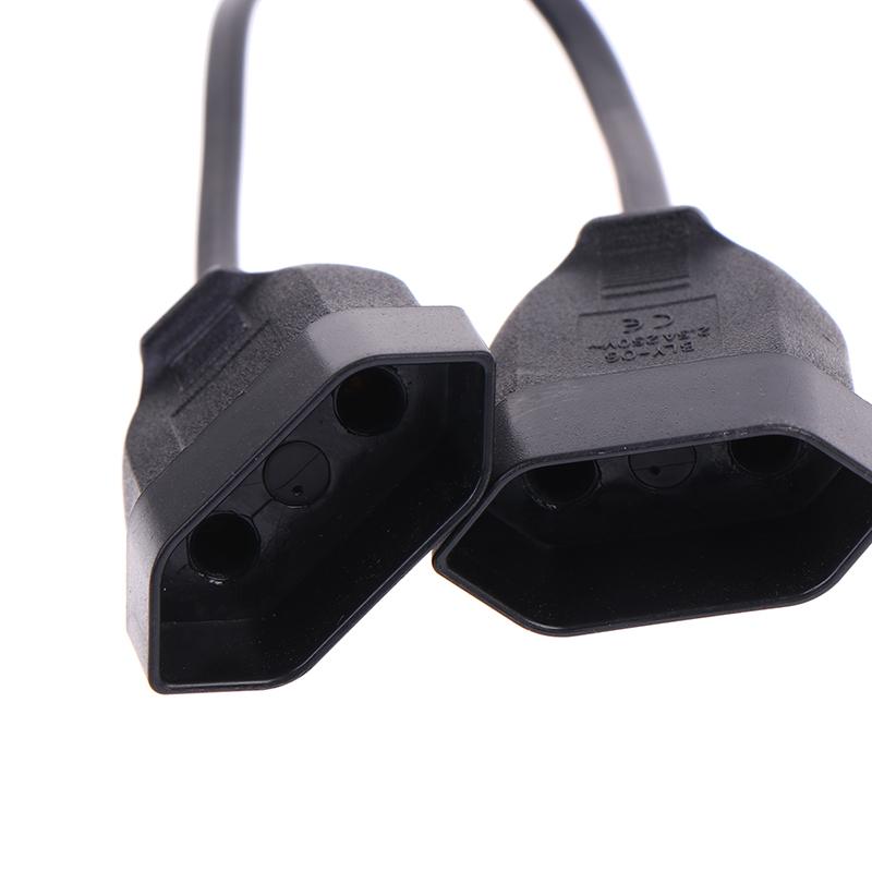 4.0Mm Cee7/16 Eu 2 Prong Male To Female Dual Output 2 Ways Outlet Extension Cord European M/F Power Splitter Cable
