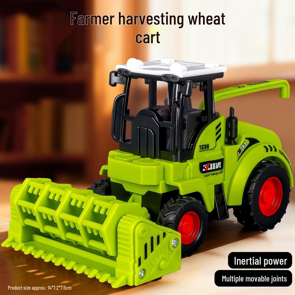 Eylemsizlik Mühendislik Aracı için Damperli Kova ve Forklift Durdurma Arabası Modeli ile Çocuk İtmeli Ekskavatör Oyuncağı.