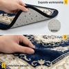 Luxury European Decorative Rug for Living Room Blue Inlaid with Gold Big Size Parlor Carpet Non-slip Washable Bedroom Decor Mat
