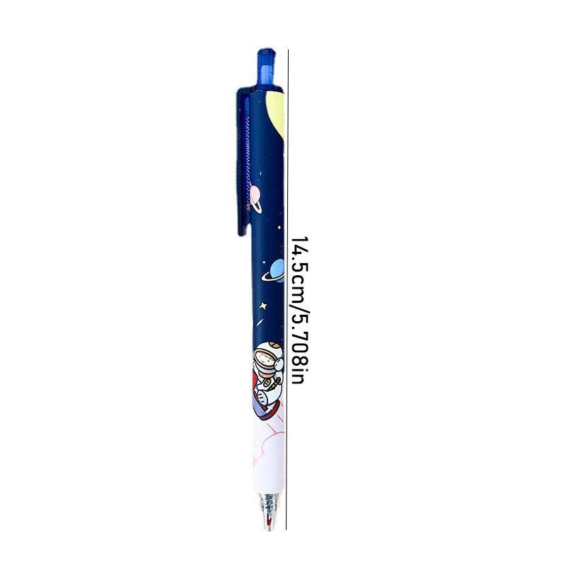 1Pc Random New Press Type Ballpoint Pens 0.5mm Cute Astronaut Writing Neutral Pen Student Gift Learning Office Supplies