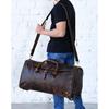 Personalized Full-Grain Leather Duffel Bag with Wheels: Carry-On
