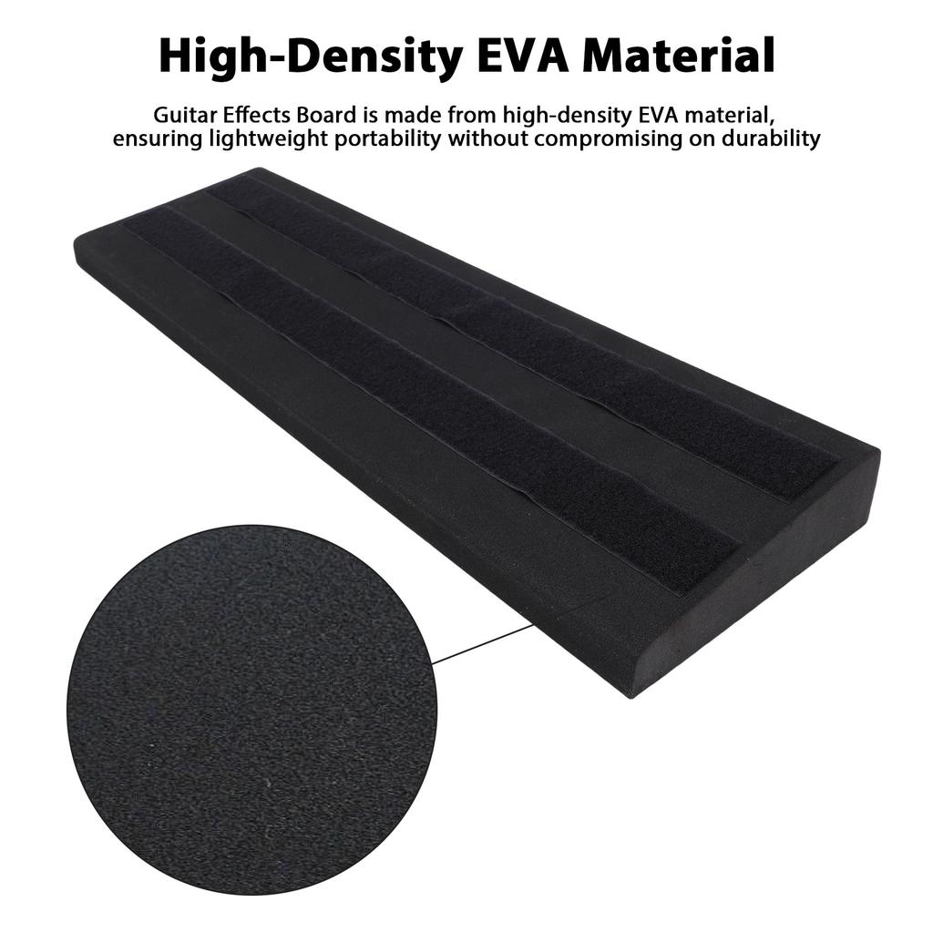 Guitar Effects Pedal Board High Density EVA Pedalboard Lightweight Portable Effect Pedal Board with Adhesive Tape Cable