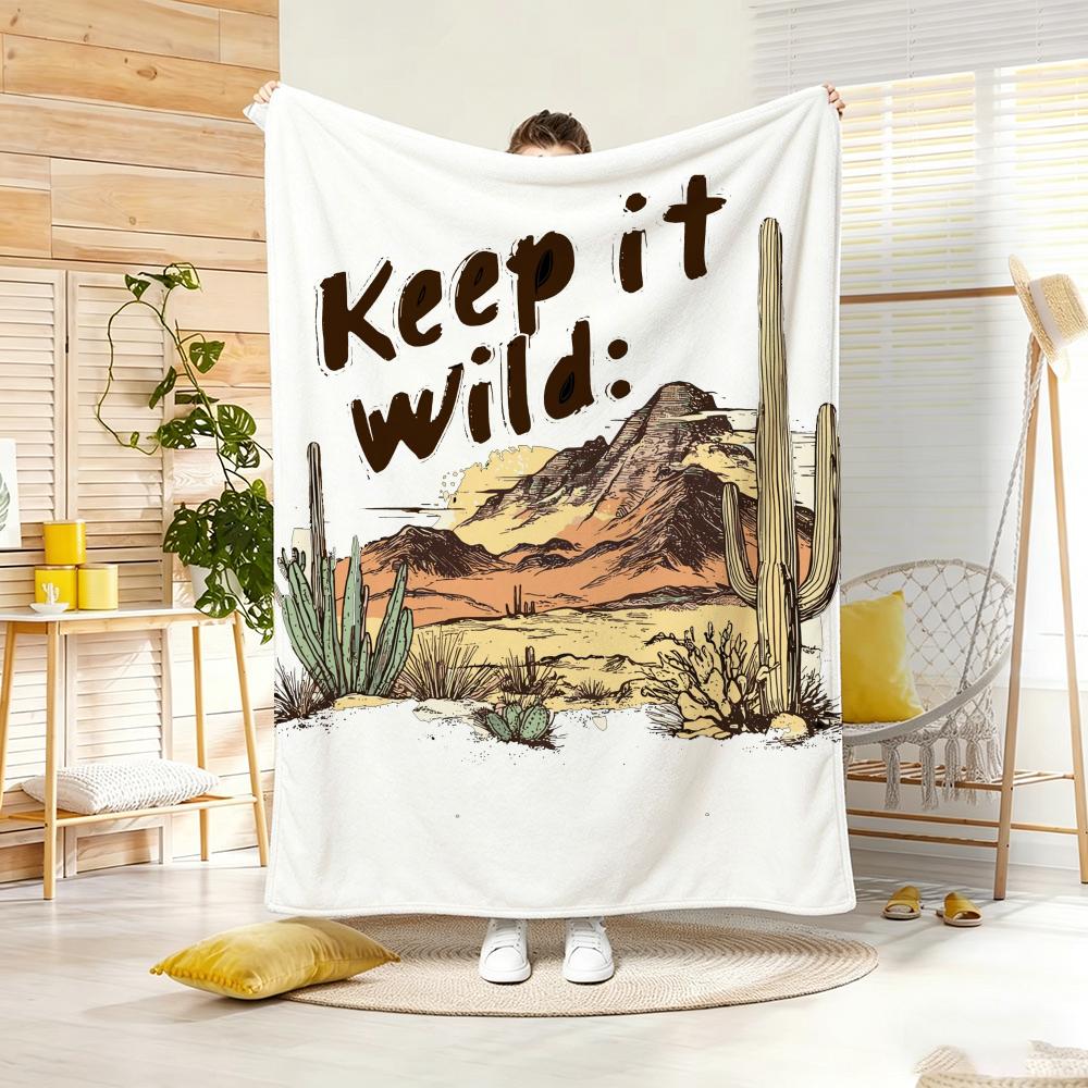 Illustration O-Outdoor Adventure Throw Soft Warm Throw Blanket for Bedroom Living Room Bed Travel Camping Picnic Gift