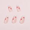 Valentine's Day Nail Press On Nail With Fruit Designs French Style Fashionable Stick On Nail for Parties and Daily Wear