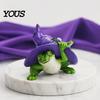 Creative Halloween Tabletop Accessory Witch Frog Ornaments, Resin Magic Wizard Figurine, Micro-landscape Miniature Cute Fantasy Mini Statue