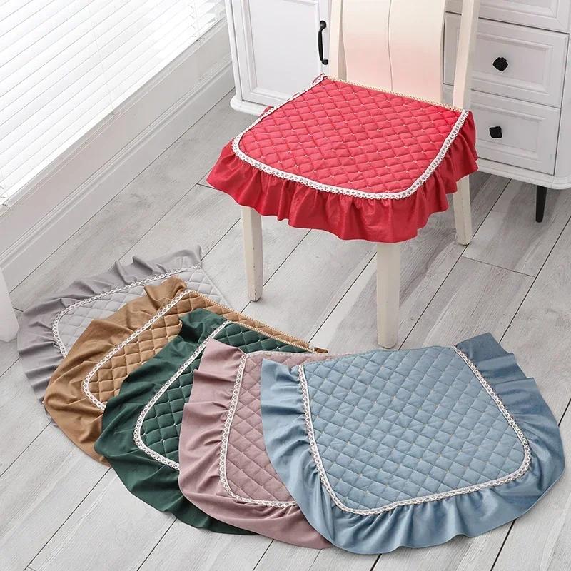 Solid Soft Chairs Cover Four Seasons Universal Suede Chair Cushions Home Restaurant Silicone Anti Slip Clip Cotton Stool Cushion