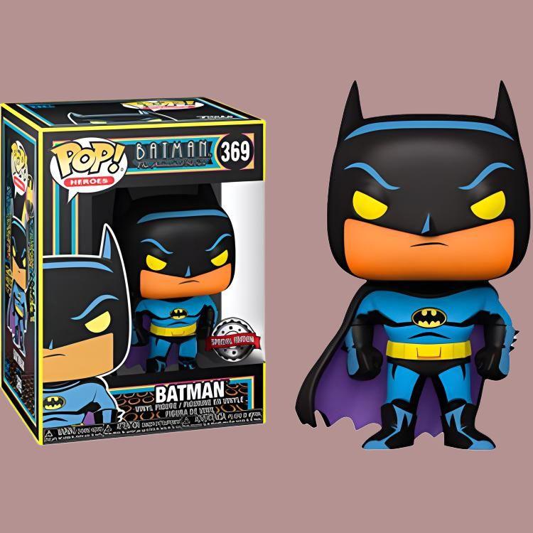 Funko Pop! Heroes Batman The Animated Series Batman Black Light Glow Hot Topic Exclusive Figure #369 -DC