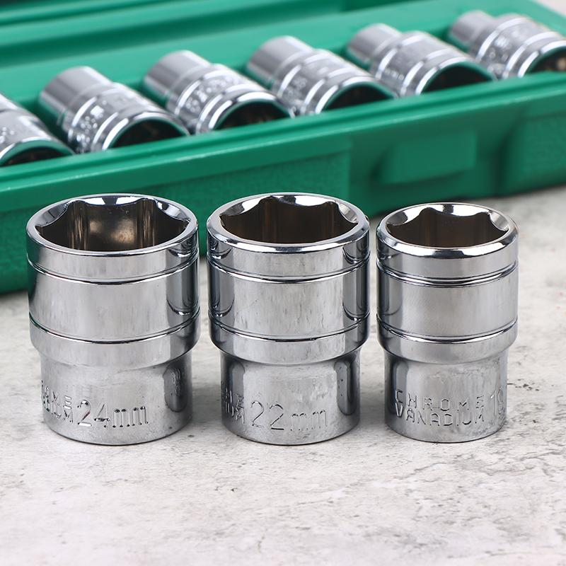 10Pcs/Set Socket Wrench 1/2-Inch Drive With Way Quick Released Hex Socket Ratchet Handle And Bent Rod Mechanic Tool Kit