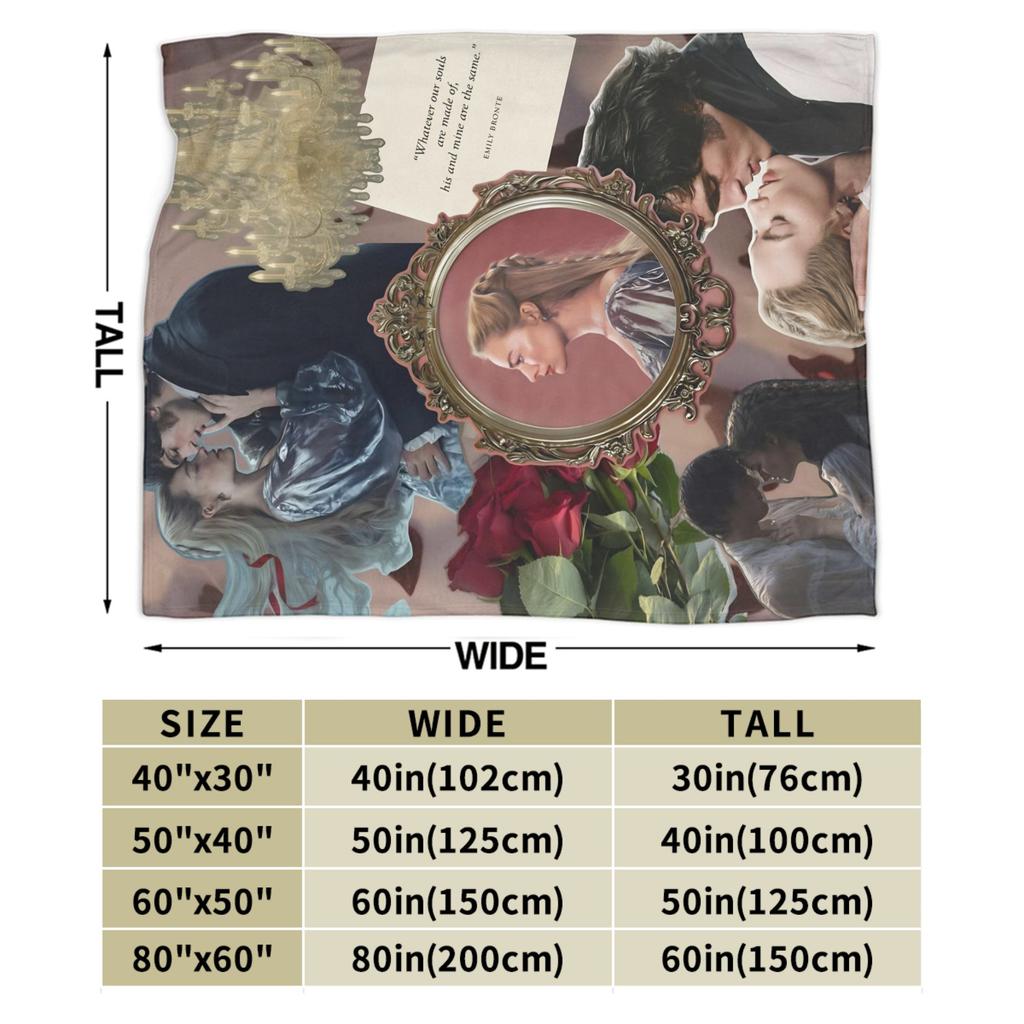 Wuthering Heights 2026 Movie Gift Blanket For Men Women Ultra Soft Throw Blankets for Living Room 50x60 Inches Multi-size