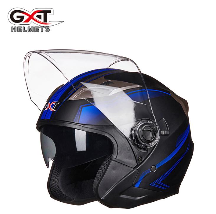 GXT Motorcycle Helmet Half Face ABS Motorbike Helmet Electric Safety Double Lens Helmet Moto Casque for Women/Men Casco Moto #
