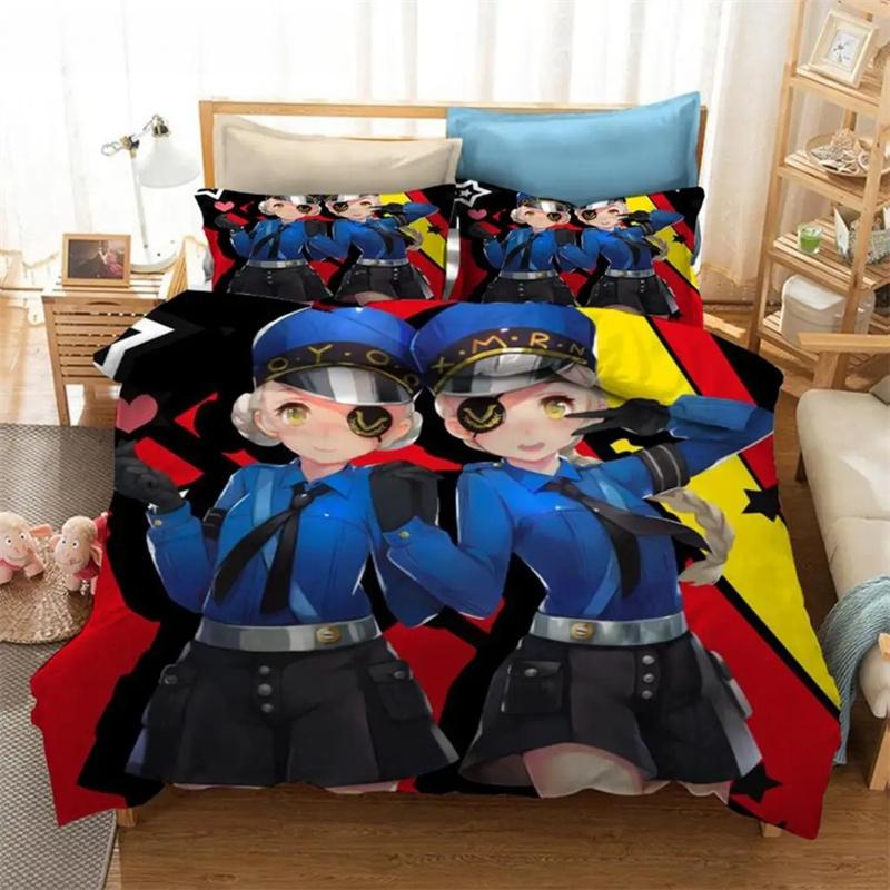 Mode 3D Druck Persona 5 P5 Anime Spiel Bettwäsche Set Doppel Twin King Bettbezug Steppdecke Kissenbezug Jungen Mädchen Erwachsene Schlafzimmer