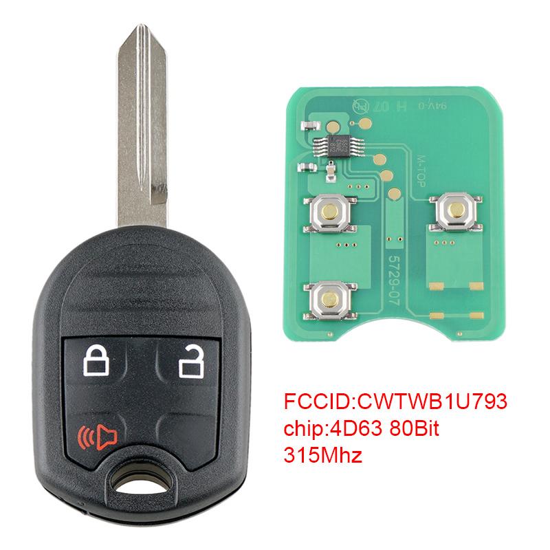 3/4 Buttons 315MHz CWTWB1U793 Car Key Entry Smart Remote Key Fob Replacement Fit for Ford F150 F250 F350 with 4D63 80Bit ChipGood product