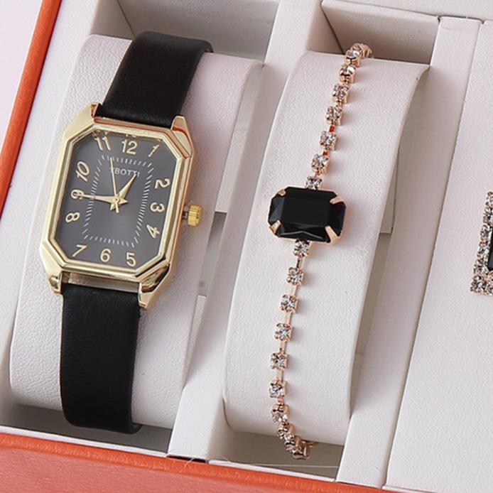 New Square Roman Watch Gem Bracelet Set Square Belt Square Gem Bracelet Set Watch