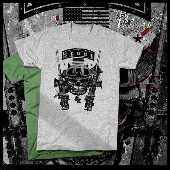 Military T-Shirt Army Calvary Scout Commandos Airborne Ranger Special Forces Vet XL