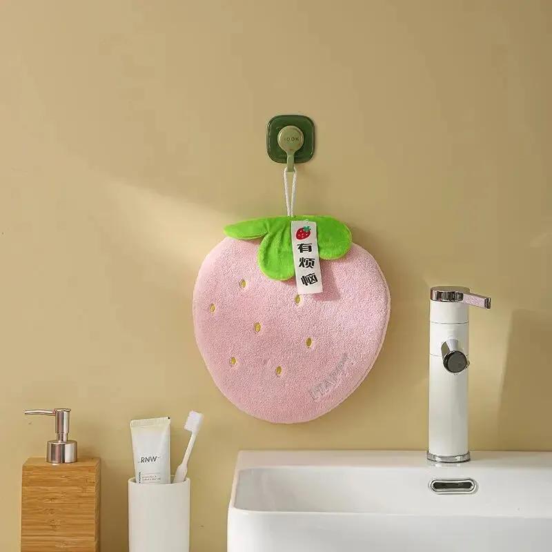 Thickened Coral Fleece Hand Towel Absorbent Hanging Kitchen Towel Lazy Style Soft Towel for Home Kids' Friendly