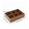 Wooden Storage Divider Box Black Walnut MultiCompartment Tray Rectangular with
