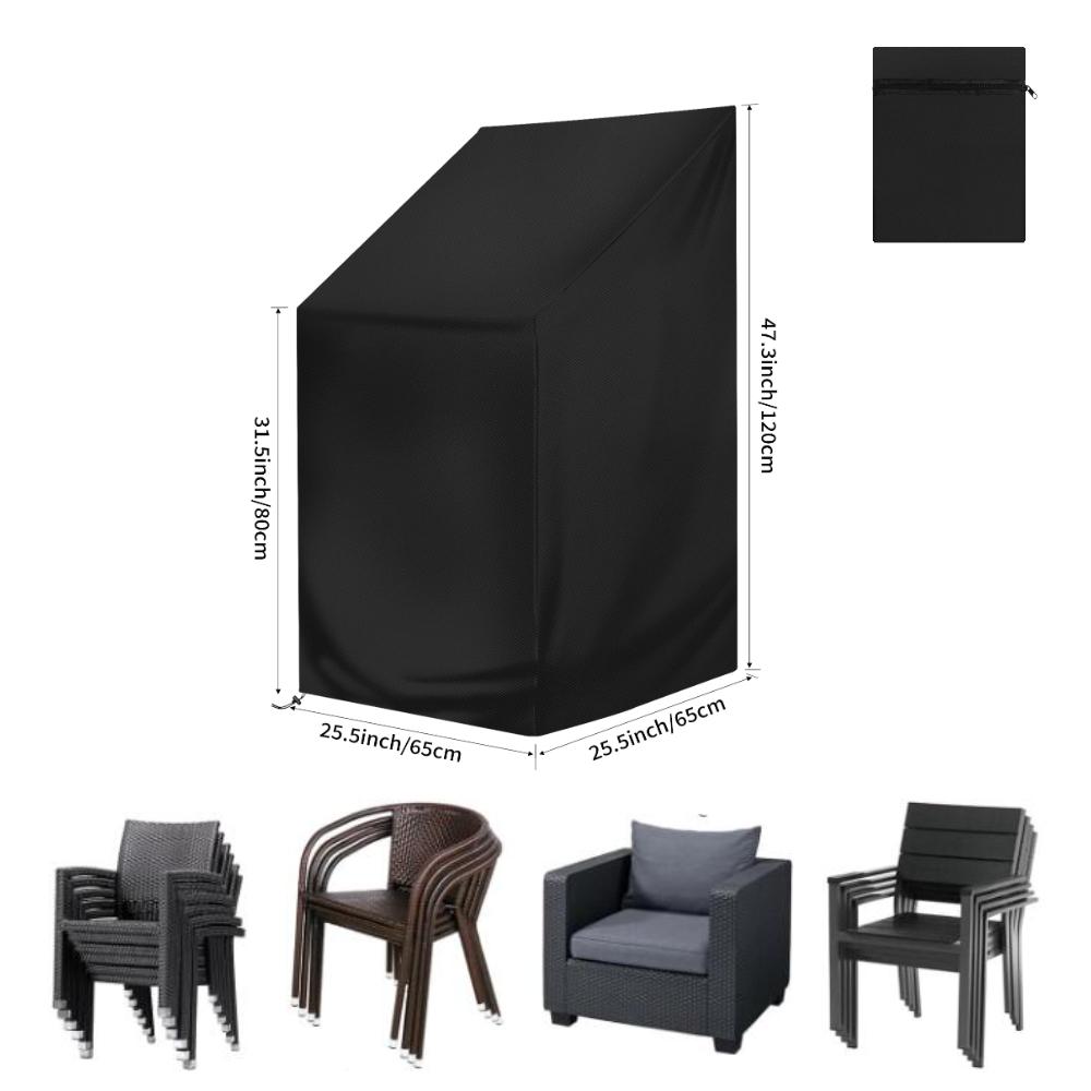 210D Oxford Garden Chair Cover Waterproof Furniture Protector Dustproof Bench/Stacking/Folding Chair Cover Patio Seat Rain Cover
