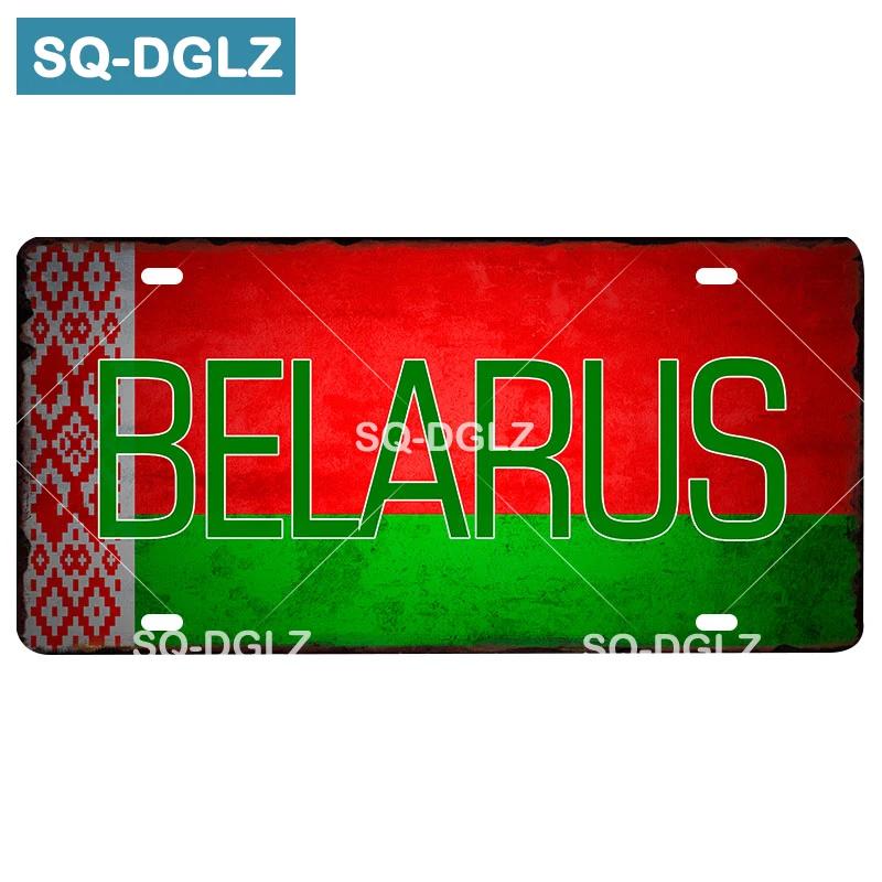 Custom National Flag License Plate Bar Wall Decoration Tin Sign Country Metal Sign Home Decor Painting Plaques Poster