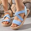 Flat bottomed open toed hemp rope bottom casual plus size beach sandals