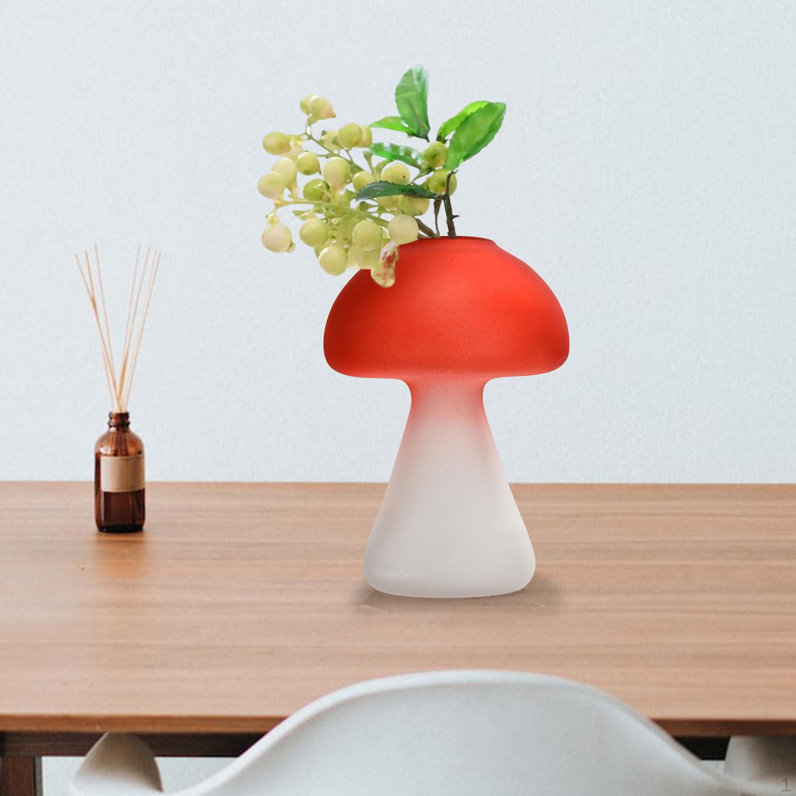 

Creative Flower Vase Mushroom Shaped Decors Living Room Pot Dried Flowers Holder Stems Bunch красный