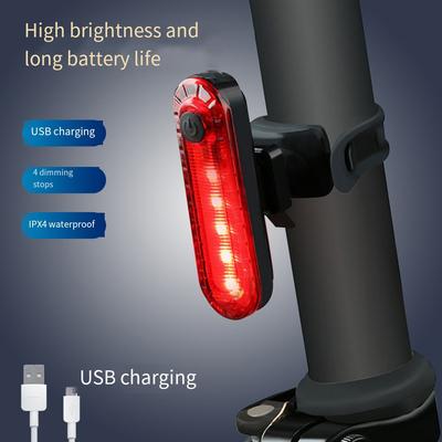 Bicycle Safety Light Tail Light With Modes USB Rechargeable Bike Light