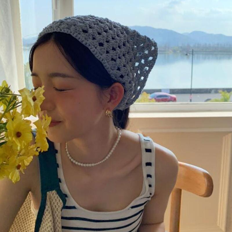 Schönes Häkel Dreieckiges Haarband Schal Gestrickter Schal Halstuch Krawatte Zurück Binden Kopftuch Modeaccessoire für Campi