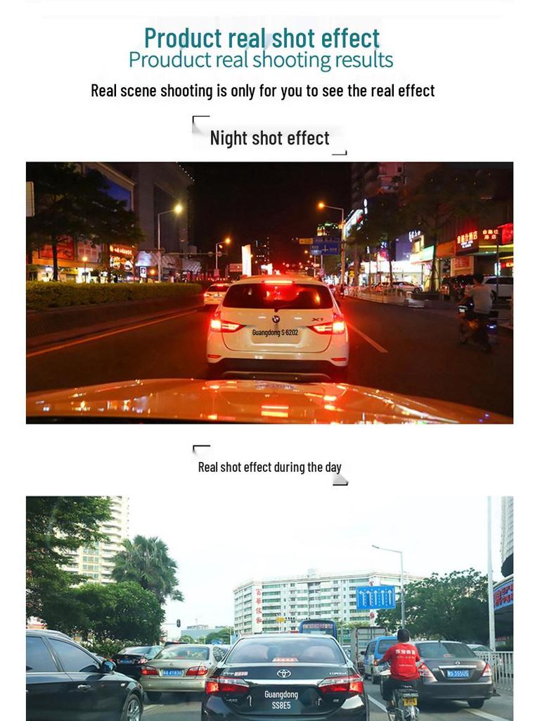 Dual-Objektiv 1080P DVR Dashcam: Aufnahme vorne und hinten, Nachtsicht, HD-Streaming-Rückspiegel