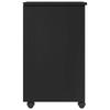 Rolling Cabinet Black 34 x 39 x 65.5 cm Solid Pine Wood