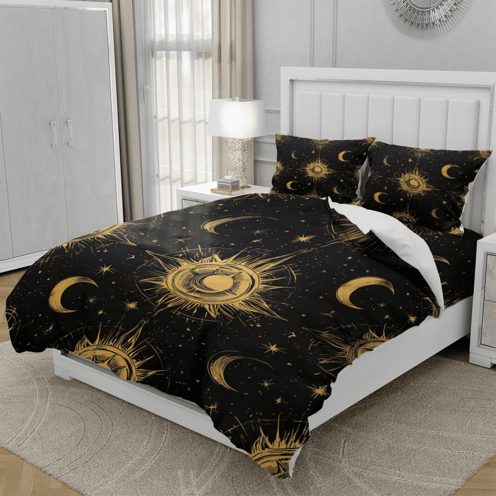 Cartoon Crescent Moon Bedding Set Duvet Cover Children Bedroom Quilt Cover Suitable Childrens Kids And AdultsComfortable Worm