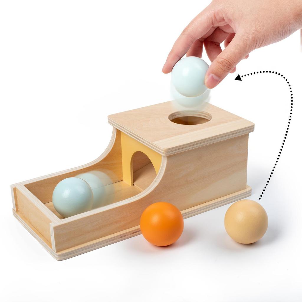 Montessori Holzspielzeug: Frühe Bildung Entwicklungsbox mit runder Schublade für Kinder
