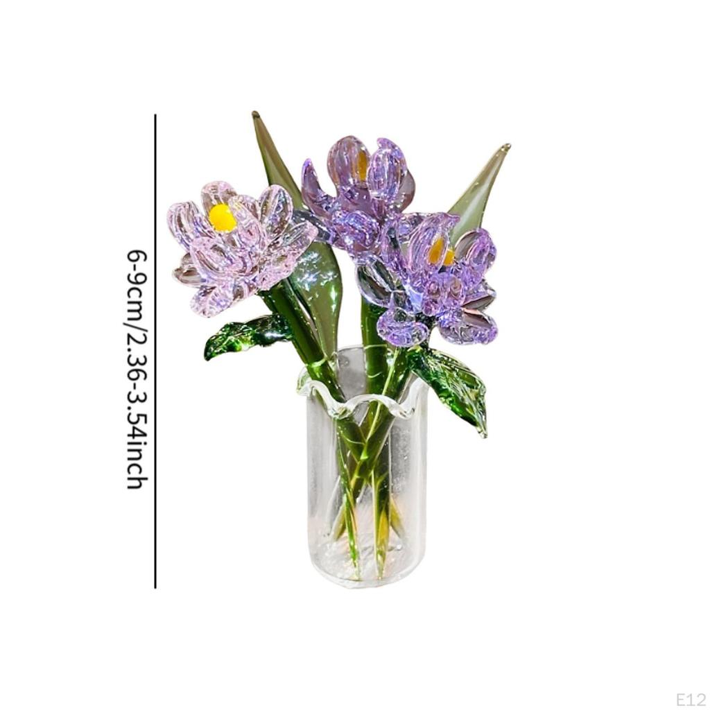Artificial Flower Bouquet in Vase, Collectible Figurines for Home Decor Gifts