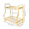 Spice Rack Organizer Iron Stable Strong Load Bearing Capacity White and Gold Bathroom Storage Shelf Easy To Clean for Bedroom