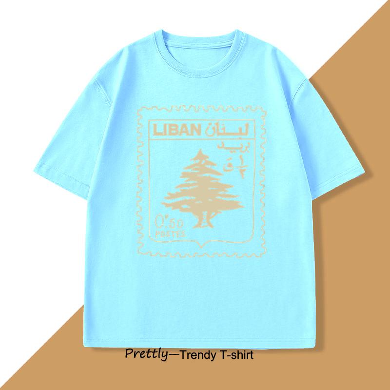 

Lebanon Vintage Tshirt Support Lebanese Flag Printed T-shirt Men Women Cotton Short Sleeve Men s Clothes Graphic T Shirts 4XL